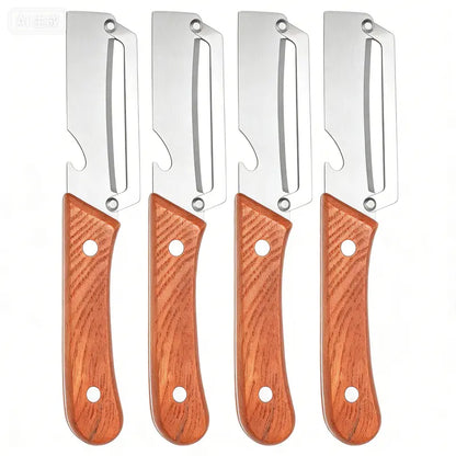 4-in-1 Wooden Handle Peeler with Bottle Opener