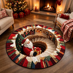 🔥Last Day 50% OFF🎁3D Christmas Illusion Round Rug