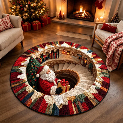 🔥Last Day 50% OFF🎁3D Christmas Illusion Round Rug