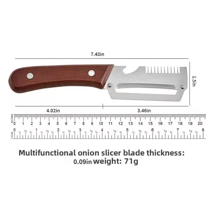 4-in-1 Wooden Handle Peeler with Bottle Opener