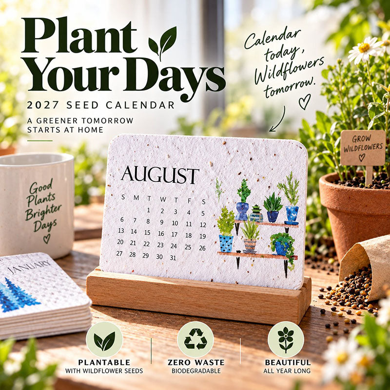 🌱2027 Plantable Desk Calendar — A Little Art. A New Beginning.📅