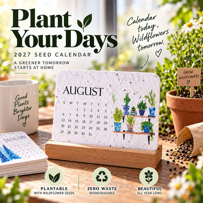 🌱2027 Plantable Desk Calendar — A Little Art. A New Beginning.📅