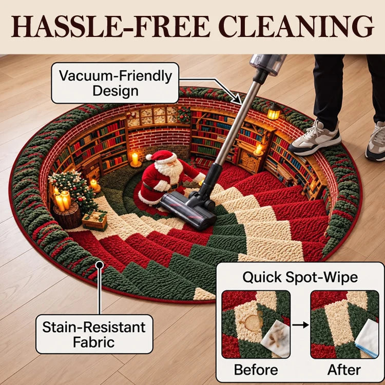 🔥Last Day 50% OFF🎁3D Christmas Illusion Round Rug
