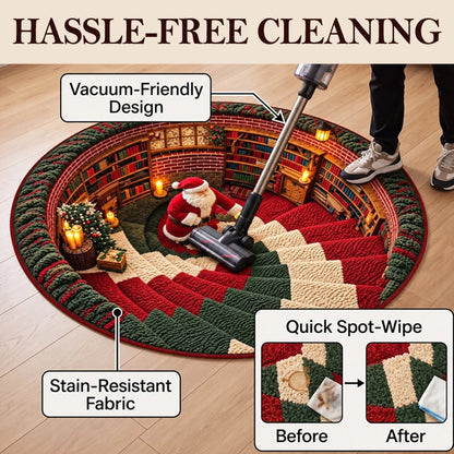 🔥Last Day 50% OFF🎁3D Christmas Illusion Round Rug