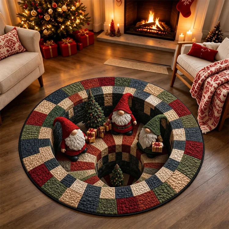 🔥Last Day 50% OFF🎁3D Christmas Illusion Round Rug