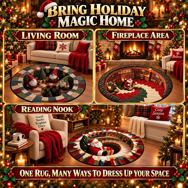 🔥Last Day 50% OFF🎁3D Christmas Illusion Round Rug