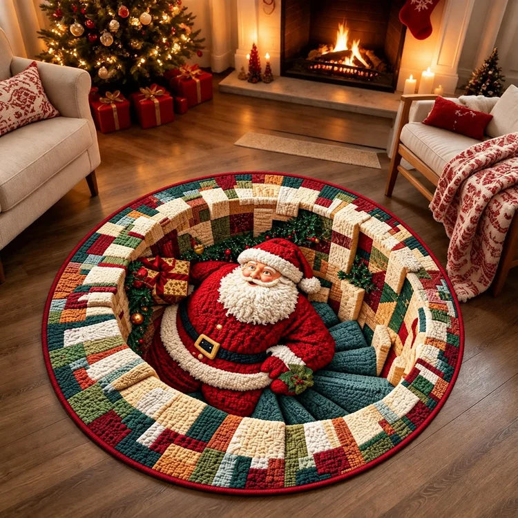 🔥Last Day 50% OFF🎁3D Christmas Illusion Round Rug