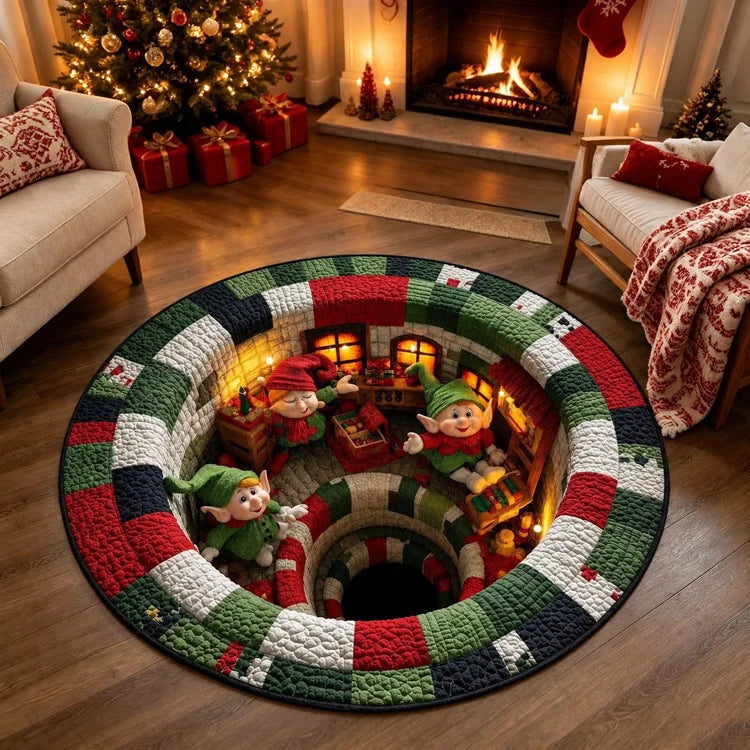 🔥Last Day 50% OFF🎁3D Christmas Illusion Round Rug