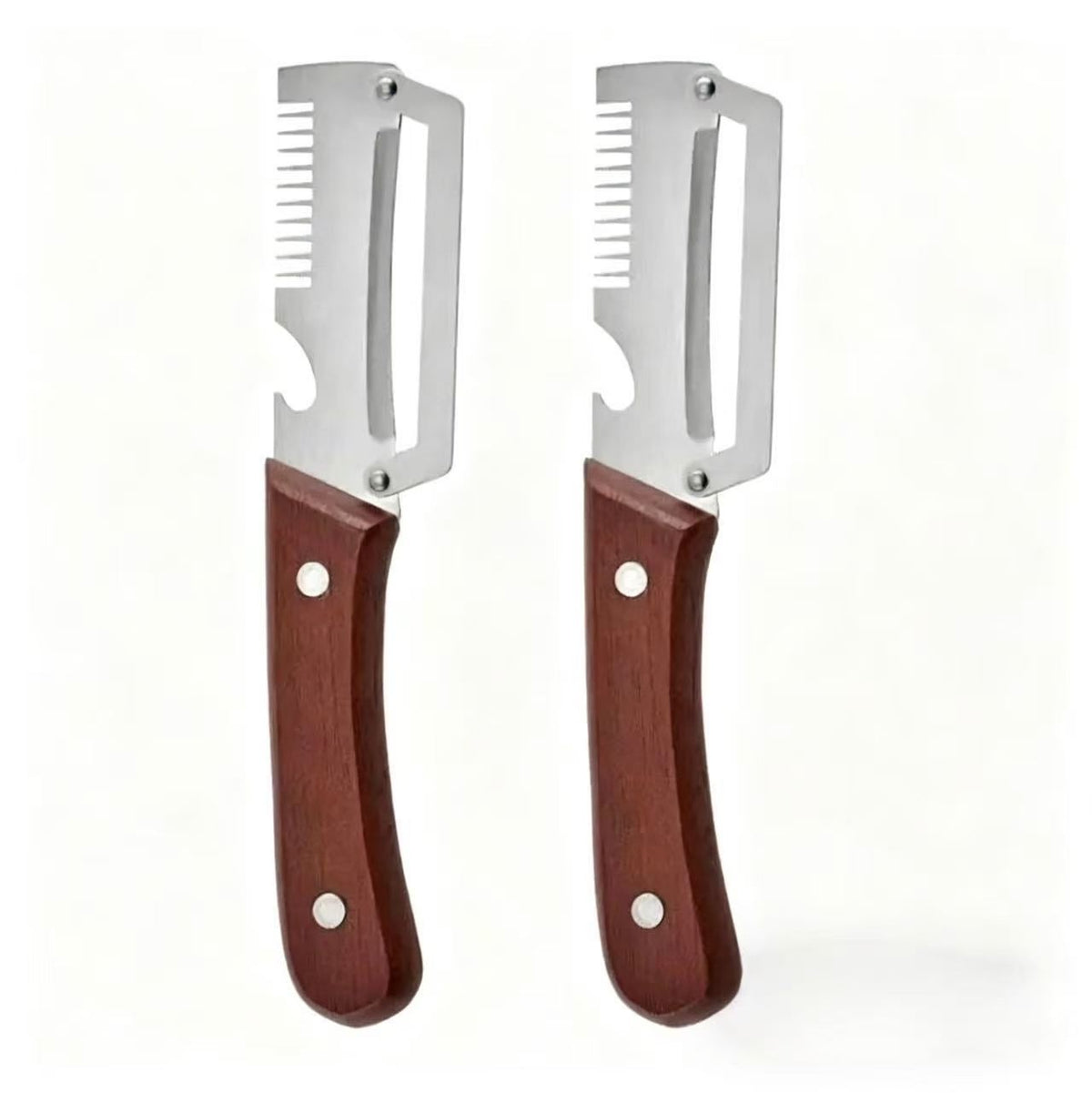 4-in-1 Wooden Handle Peeler with Bottle Opener