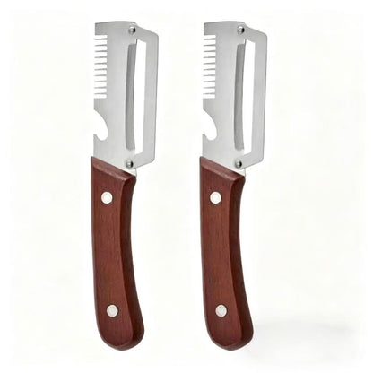 4-in-1 Wooden Handle Peeler with Bottle Opener