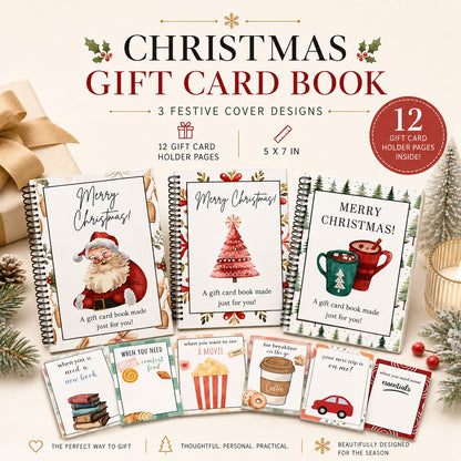 🔥Last Day 50% OFF🎁Christmas Gift Card Book -🎄12 GIFT CARD HOLDER PAGES INSIDE!