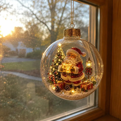 🎄 Glowing Christmas Ball Ornament with Flat 2D Artwork Inside 🎄