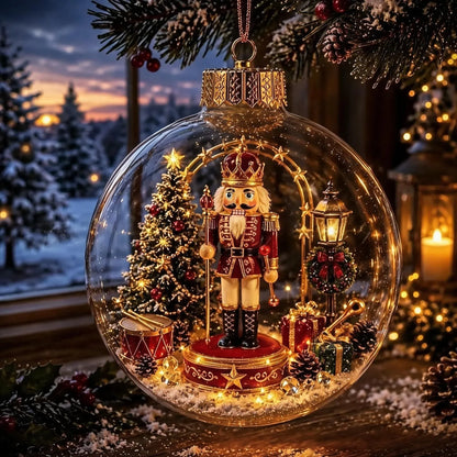 🎄 Glowing Christmas Ball Ornament with Flat 2D Artwork Inside 🎄