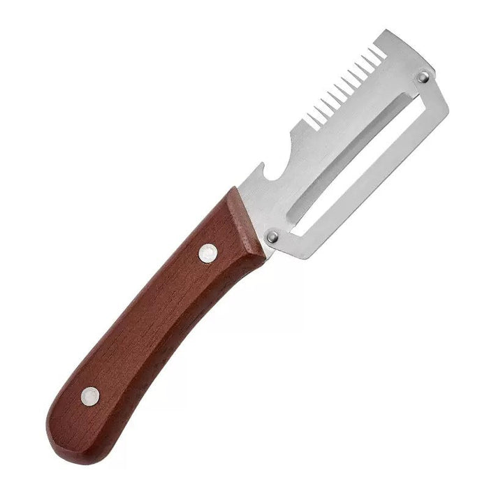 4-in-1 Wooden Handle Peeler with Bottle Opener