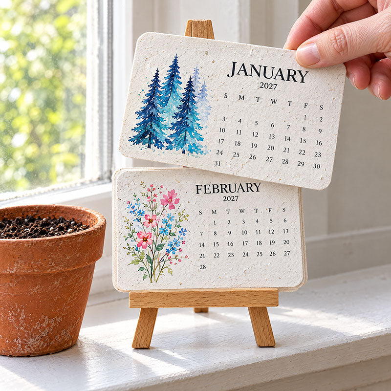 🌱2027 Plantable Desk Calendar — A Little Art. A New Beginning.📅