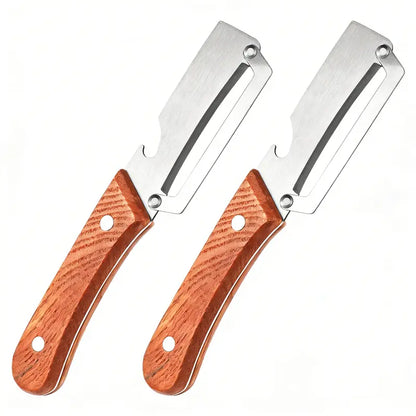 4-in-1 Wooden Handle Peeler with Bottle Opener